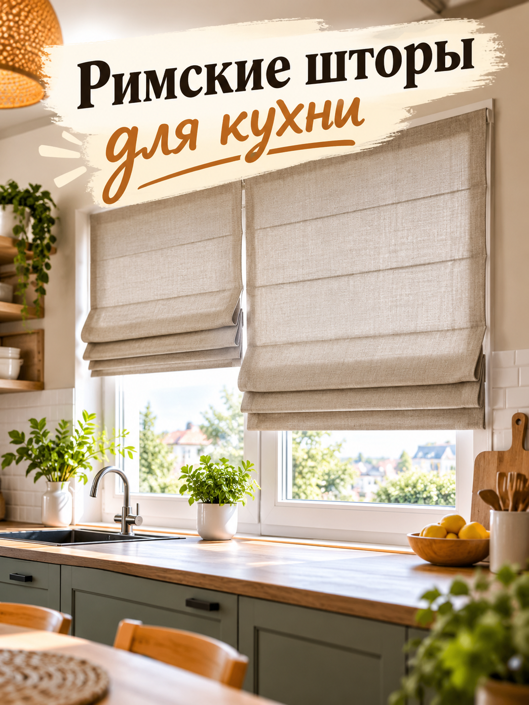 Римские шторы на кухню